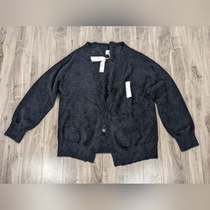 Mr.Saturday Mohair Black Cardigan Size Extra Large NWT